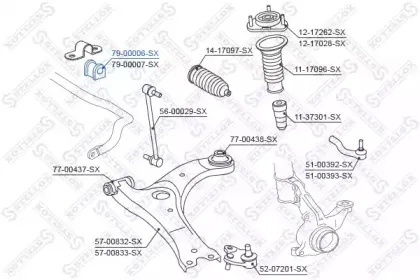 79-00006-SX STELLOX Опора, стабилизатор