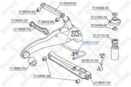 7900213SX STELLOX Опора, стабилизатор