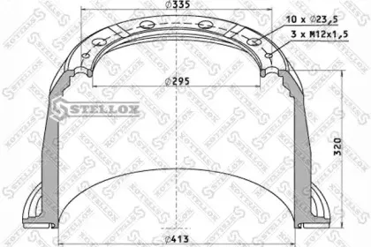 8500035SX STELLOX Тормозной барабан