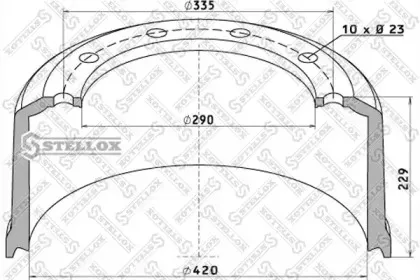 8500039SX STELLOX Тормозной барабан