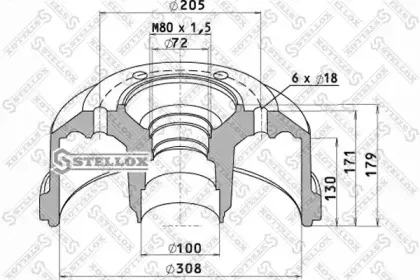 85-00165-SX STELLOX Тормозной барабан