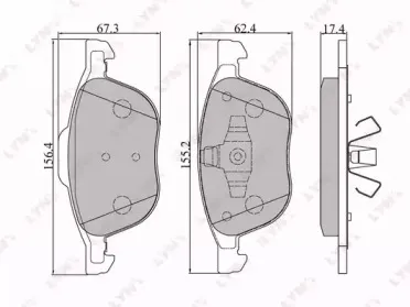 BD-3001 LYNXauto Комплект тормозных колодок, дисковый тормоз