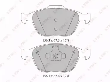 BD-3022 LYNXauto Комплект тормозных колодок, дисковый тормоз