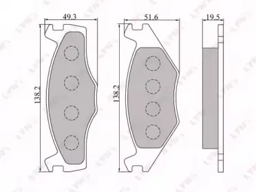 BD-8004 LYNXauto Комплект тормозных колодок, дисковый тормоз
