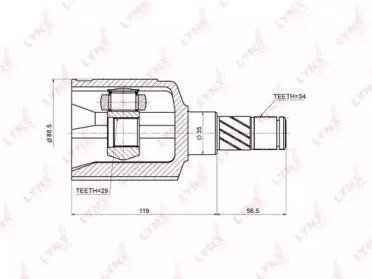 CI1806 LYNXauto Шарнирный комплект, приводной вал