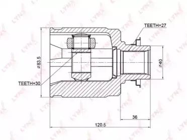 CI-3706 LYNXauto Шарнирный комплект, приводной вал
