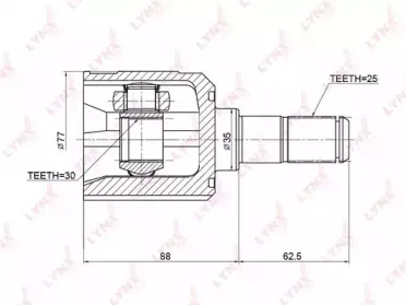 CI3709 LYNXauto Шарнирный комплект, приводной вал