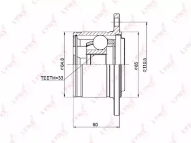 CI-3711 LYNXauto Шарнирный комплект, приводной вал