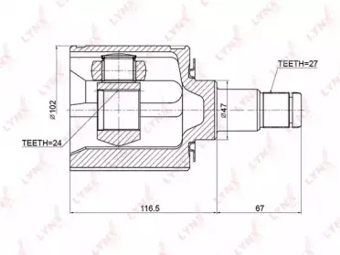 CI3720 LYNXauto Шарнирный комплект, приводной вал