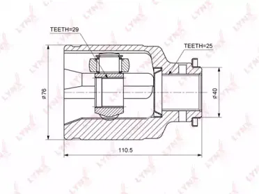 CI7105 LYNXauto Шарнирный комплект, приводной вал