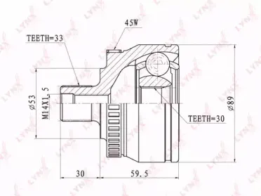CO-1201A LYNXauto Шарнирный комплект, приводной вал