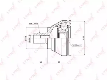CO-1205 LYNXauto Шарнирный комплект, приводной вал