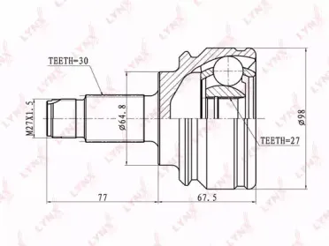 CO-1400 LYNXauto Шарнирный комплект, приводной вал