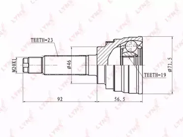 CO1813 LYNXauto Шарнирный комплект, приводной вал
