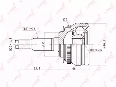 CO-1839A LYNXauto Шарнирный комплект, приводной вал