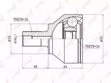 CO-3057 LYNXauto Шарнирный комплект, приводной вал