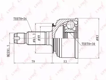 CO-3400 LYNXauto Шарнирный комплект, приводной вал