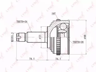 CO-3406A LYNXauto Шарнирный комплект, приводной вал