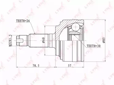 CO-3409 LYNXauto Шарнирный комплект, приводной вал