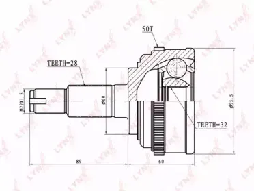 CO-3414A LYNXauto Шарнирный комплект, приводной вал