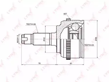 CO3466A LYNXauto Шарнирный комплект, приводной вал