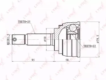 CO-3603 LYNXauto Шарнирный комплект, приводной вал