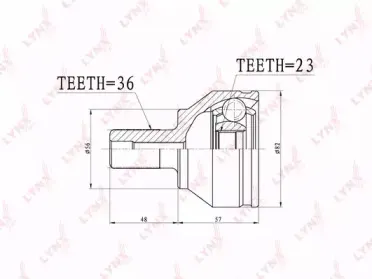 CO-3627 LYNXauto Шарнирный комплект, приводной вал