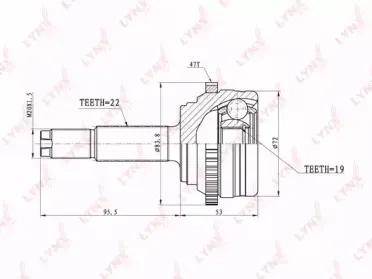 CO-3631A LYNXauto Шарнирный комплект, приводной вал