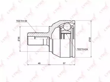 CO-3632 LYNXauto Шарнирный комплект, приводной вал
