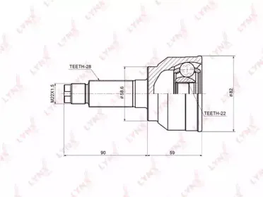CO3639 LYNXauto Шарнирный комплект, приводной вал
