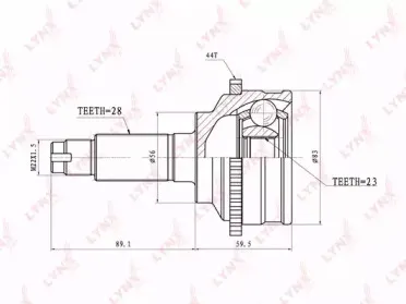 CO-3652A LYNXauto Шарнирный комплект, приводной вал