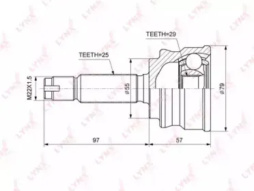CO3655 LYNXauto Шарнирный комплект, приводной вал