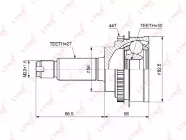 CO3662A LYNXauto Шарнирный комплект, приводной вал