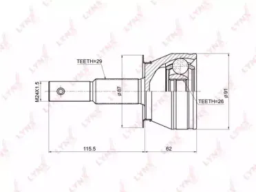 CO3675 LYNXauto Шарнирный комплект, приводной вал