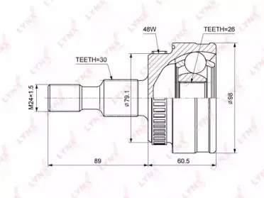 CO3840A LYNXauto Шарнирный комплект, приводной вал
