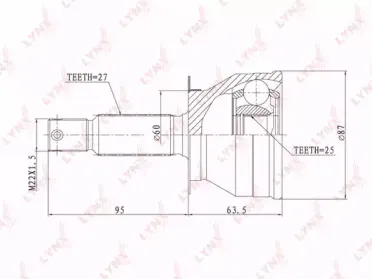 CO4407 LYNXauto Шарнирный комплект, приводной вал
