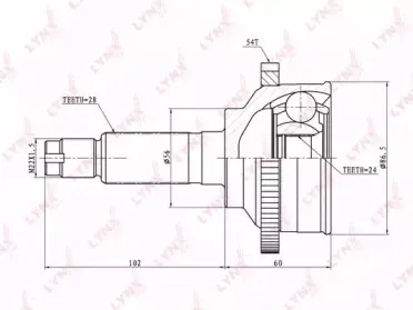 CO4418A LYNXauto Шарнирный комплект, приводной вал