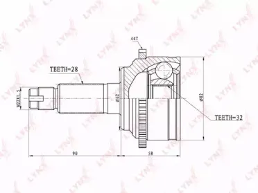 CO-5101A LYNXauto Шарнирный комплект, приводной вал