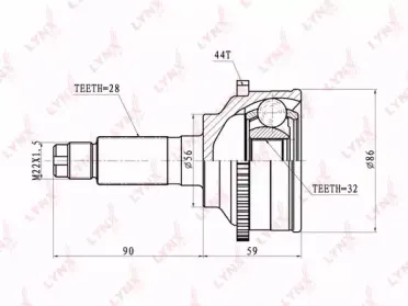 CO-5103A LYNXauto Шарнирный комплект, приводной вал