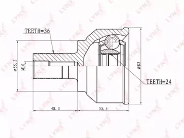 CO5113 LYNXauto Шарнирный комплект, приводной вал