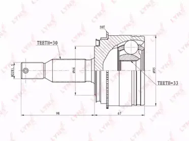 CO5507A LYNXauto Шарнирный комплект, приводной вал