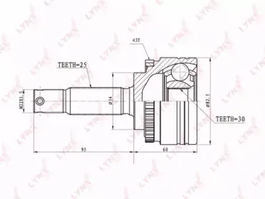 CO5513A LYNXauto Шарнирный комплект, приводной вал