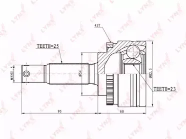 CO-5515A LYNXauto Шарнирный комплект, приводной вал