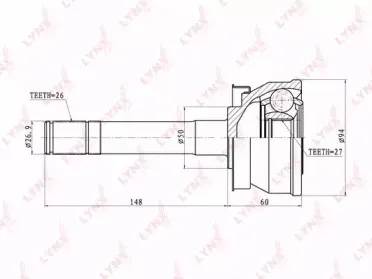 CO5710 LYNXauto Шарнирный комплект, приводной вал