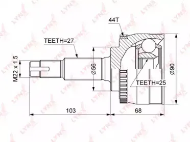 CO5718A LYNXauto Шарнирный комплект, приводной вал