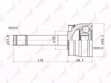 CO-5734 LYNXauto Шарнирный комплект, приводной вал