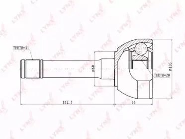 CO5735 LYNXauto Шарнирный комплект, приводной вал