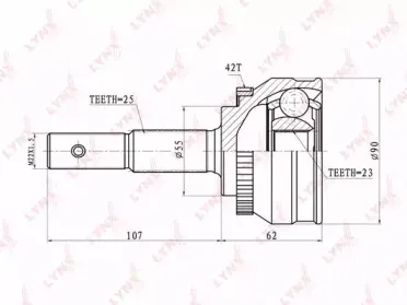 CO-5738A LYNXauto Шарнирный комплект, приводной вал