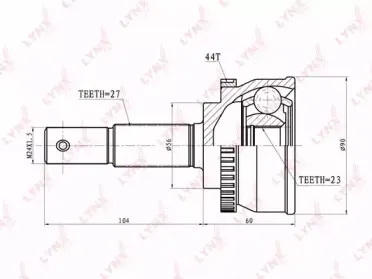 CO5763A LYNXauto Шарнирный комплект, приводной вал
