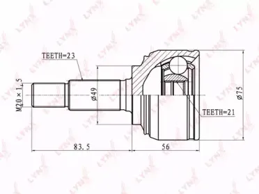 CO-5766 LYNXauto Шарнирный комплект, приводной вал